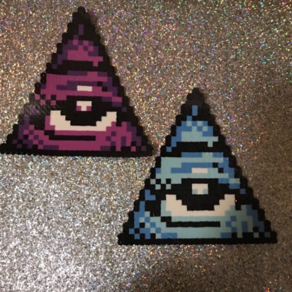 Trippy Illuminati Rave Kandi Perler Beaded Necklac